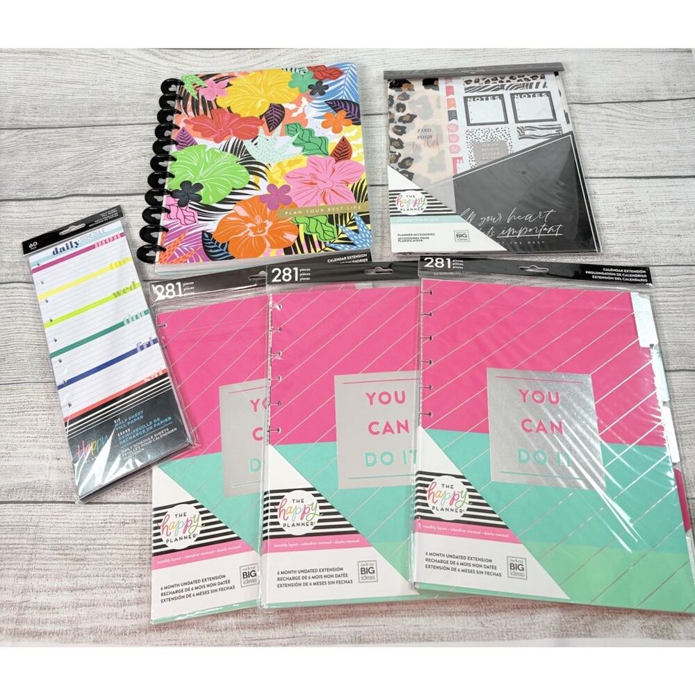 Happy Planner “BOLD & BOTANICAL” BIG DASHBOARD Layout 12 Mo UNDATED Bundle